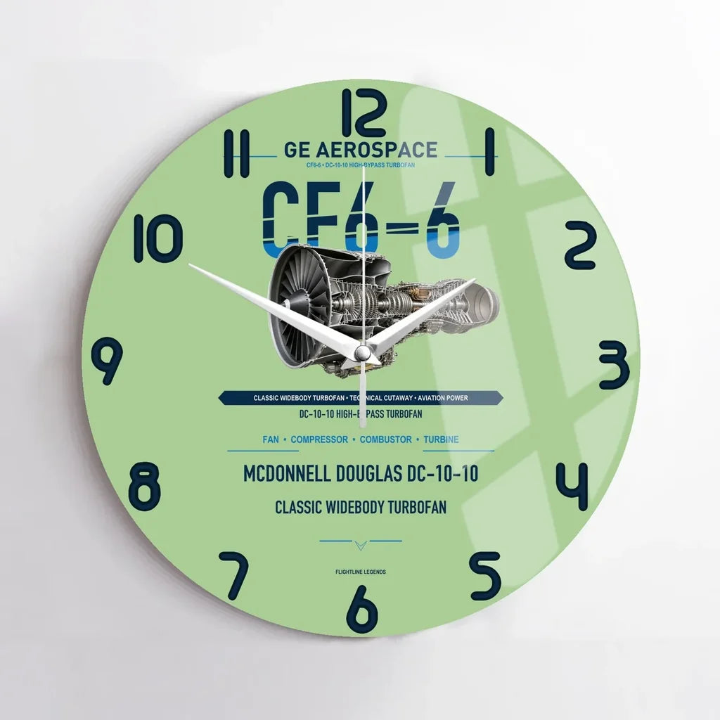 CF6-6 design on light green no frame wall clock