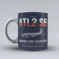 Thumbnail for Atlantique 2 Standard 6 design on dark blue ceramic mug, double-side print