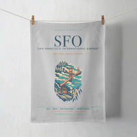 Thumbnail for San Francisco International Airport (SFO) design on light gray towel