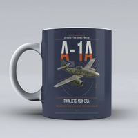 Thumbnail for Messerschmitt Me 262A-1a design on dark blue ceramic mug, double-side print