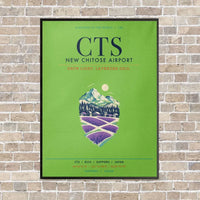 Thumbnail for New Chitose Airport Sapporo CTS vertical canvas print - framed - light green background