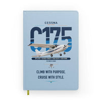Thumbnail for Cessna 175 Skylark design on light blue notebook