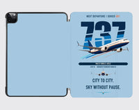 Thumbnail for Boeing 737 MAX 8 design on light blue ipad tablet case