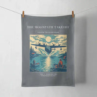 Thumbnail for VINTAGE G4441 - The Moonpath Takeoff - Designed Towels design on gray