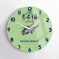 Thumbnail for Sikorsky S-61N design on light green no frame wall clock