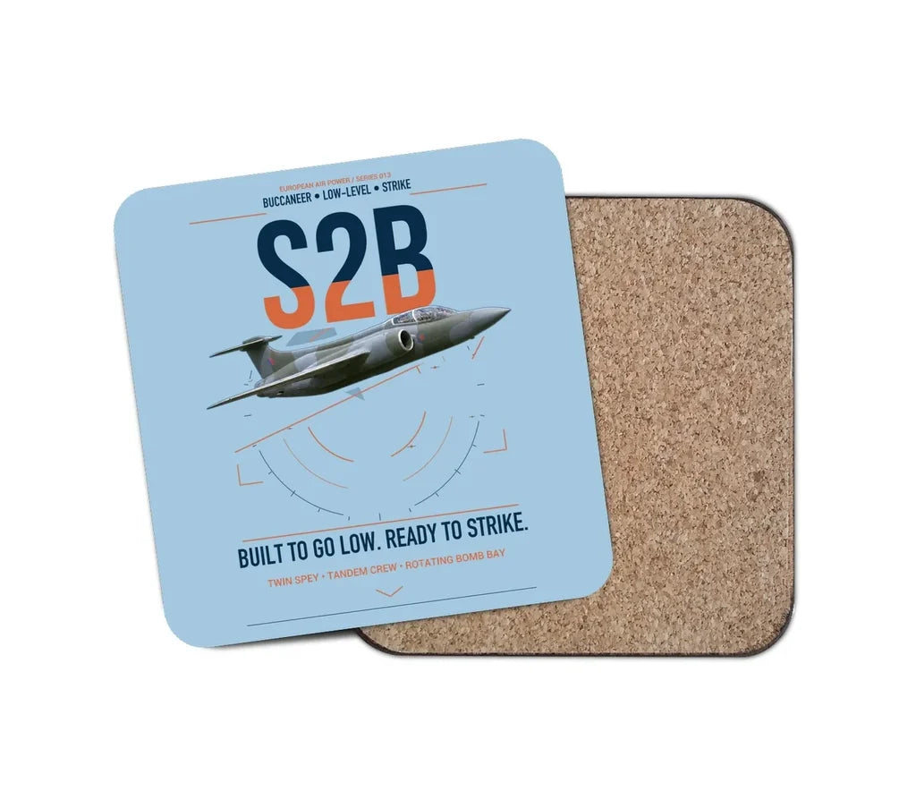 Blackburn Buccaneer S2B design on light blue 1 piece coaster