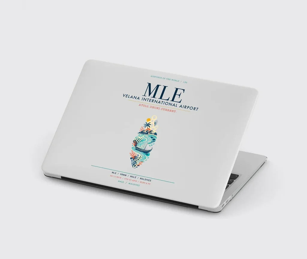 Velana International Airport Malé (MLE) design on light gray MacBook case