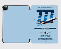Thumbnail for Boeing 777-300ER design on light blue ipad tablet case