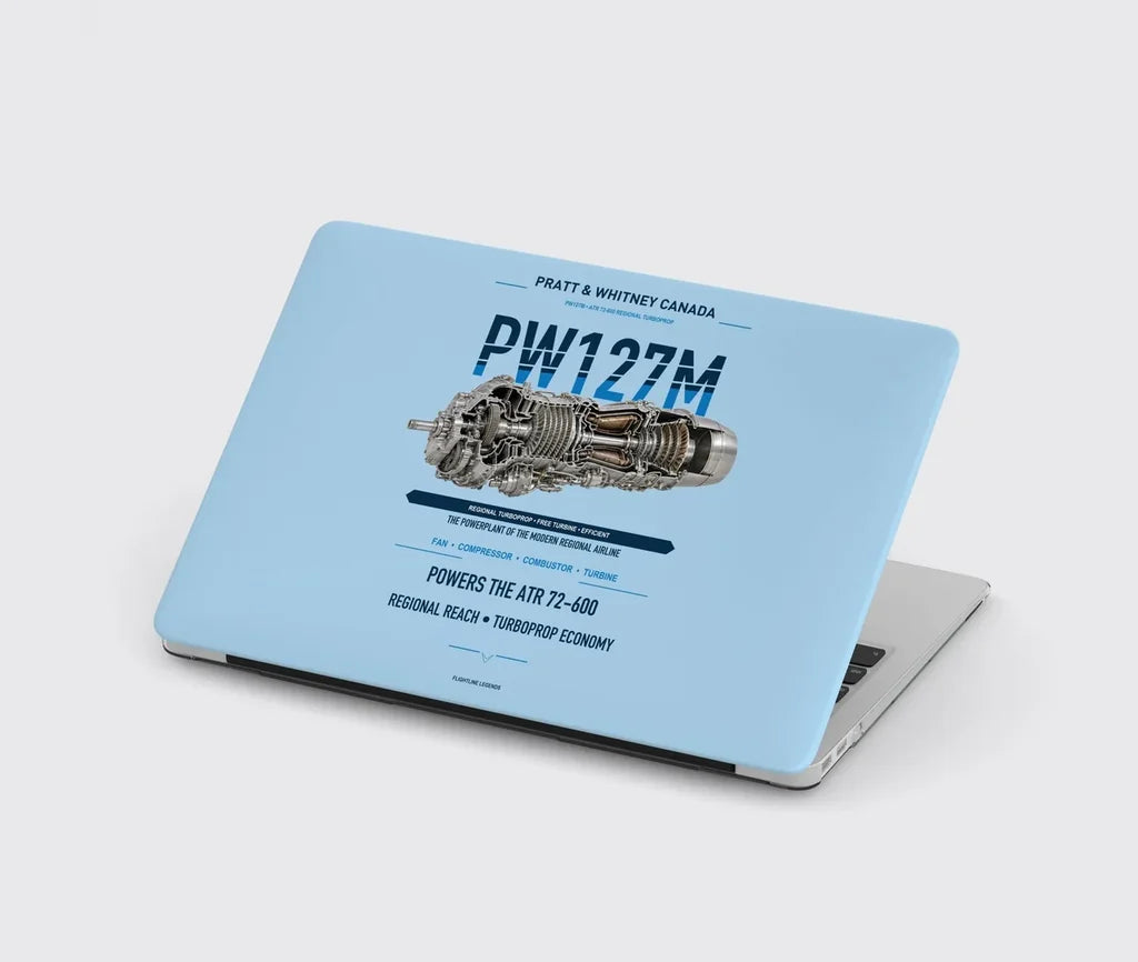 PW127M design on light blue MacBook case