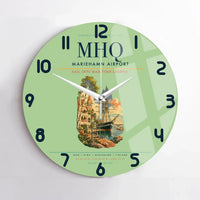Thumbnail for Mariehamn Airport (MHQ) design on light green no frame wall clock