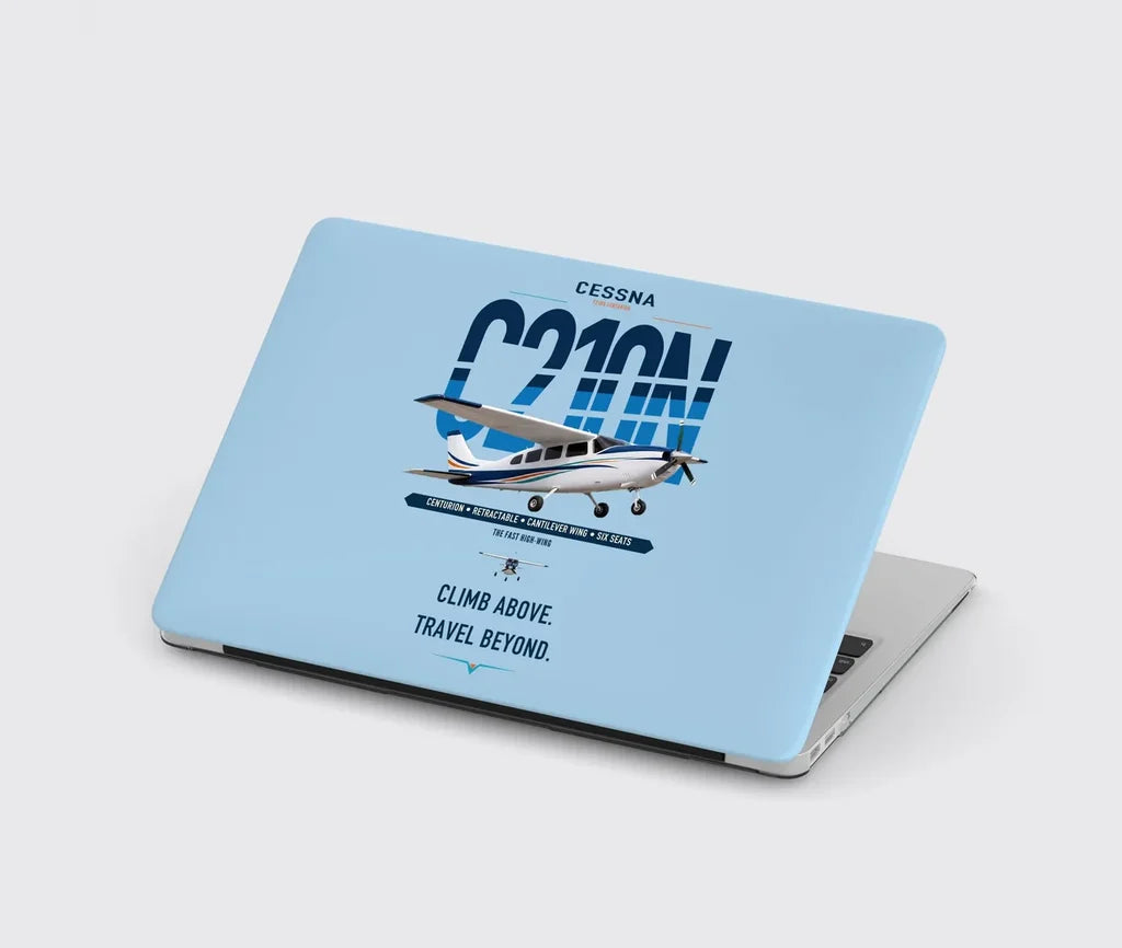 Cessna T210N Centurion design on light blue MacBook case
