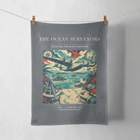 Thumbnail for VINTAGE G4064 - The Ocean Surveyors - Designed Towels design on gray