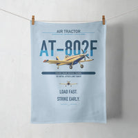 Thumbnail for Air Tractor AT-802F design on light blue towel