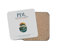 Thumbnail for João Paulo II Airport (PDL) design on light gray 1 piece coaster