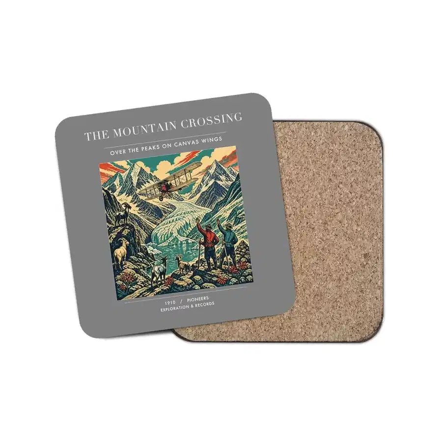 The Mountain Crossing - Designed Coasters design on gray 1-piece