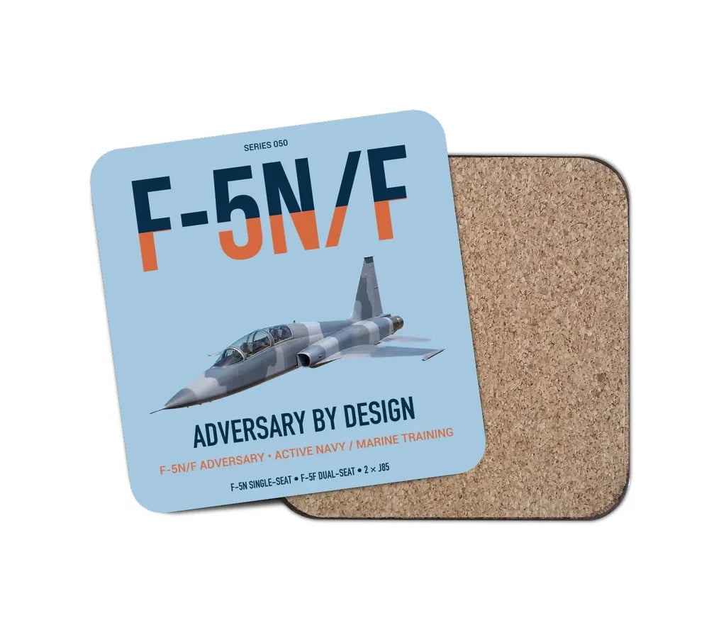 F-5N F Adversary design on light blue 1 piece coaster