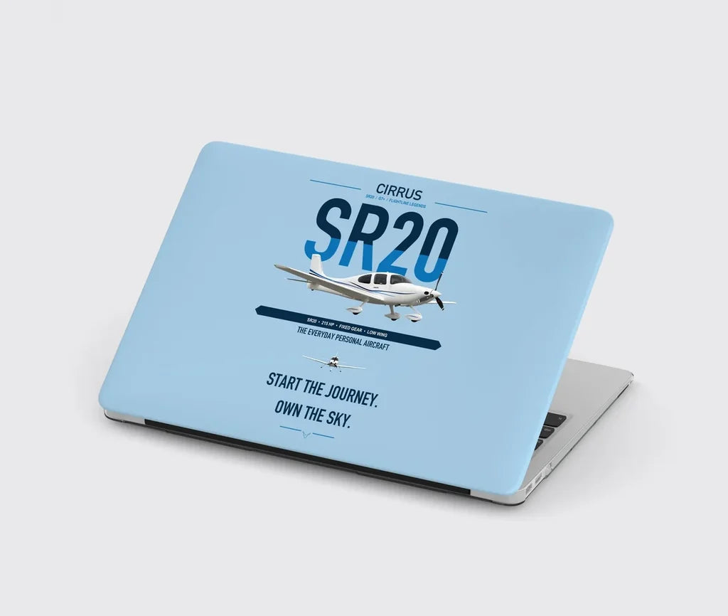 Cirrus SR20 design on light blue MacBook case