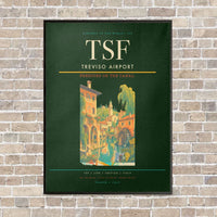 Thumbnail for Treviso Airport TSF vertical canvas print - framed - dark green background