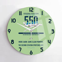 Thumbnail for Cessna Citation 550 - Citation II design on light green no frame wall clock