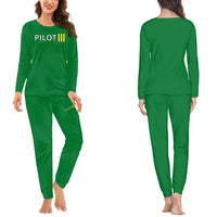 Thumbnail for Pilot & Stripes (3 Lines) women pajamas - Green