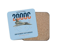 Thumbnail for Dassault Mirage 2000C RDI design on light blue 1 piece coaster