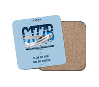 Thumbnail for Cessna 177B Cardinal design on light blue 1 piece coaster