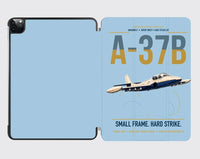 Thumbnail for A-37B Dragonfly design on light blue ipad tablet case