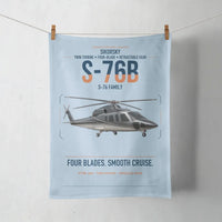 Thumbnail for Sikorsky S-76B design on light blue towel