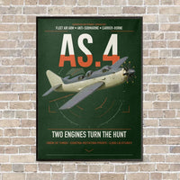 Thumbnail for Fairey Gannet AS.4 vertical canvas print - framed - dark green background