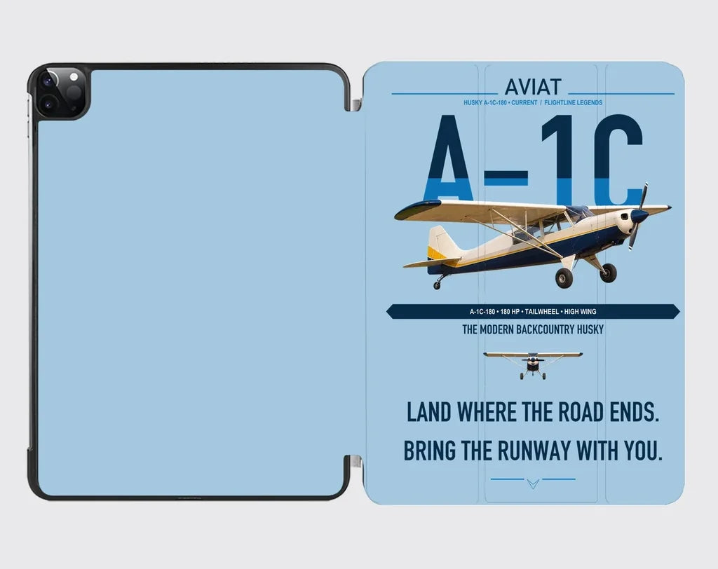 Aviat Husky A-1C-180 design on light blue ipad tablet case