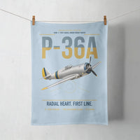 Thumbnail for P-36A Hawk design on light blue towel