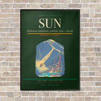 Thumbnail for Friedman Memorial Airport SUN — Hailey vertical canvas print - framed - dark green background