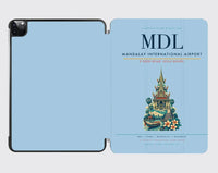 Thumbnail for Mandalay International Airport (MDL) design on light blue ipad tablet case