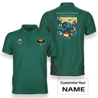 Thumbnail for VINTAGE G4464 - The Fan Jet Whisper - Double-Side Polo T-Shirt design on green+name