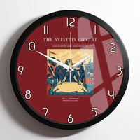 Thumbnail for VINTAGE G4164 - The Aviatrix Circuit - Designed Wall Clocks design on darkred framed