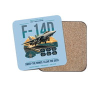 Thumbnail for F-14D Tomcat design on light blue 1 piece coaster