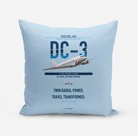 Thumbnail for Douglas DC-3 design on light blue pillow