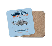 Thumbnail for NHIndustries NH90 NFH Caïman design on light blue 1 piece coaster