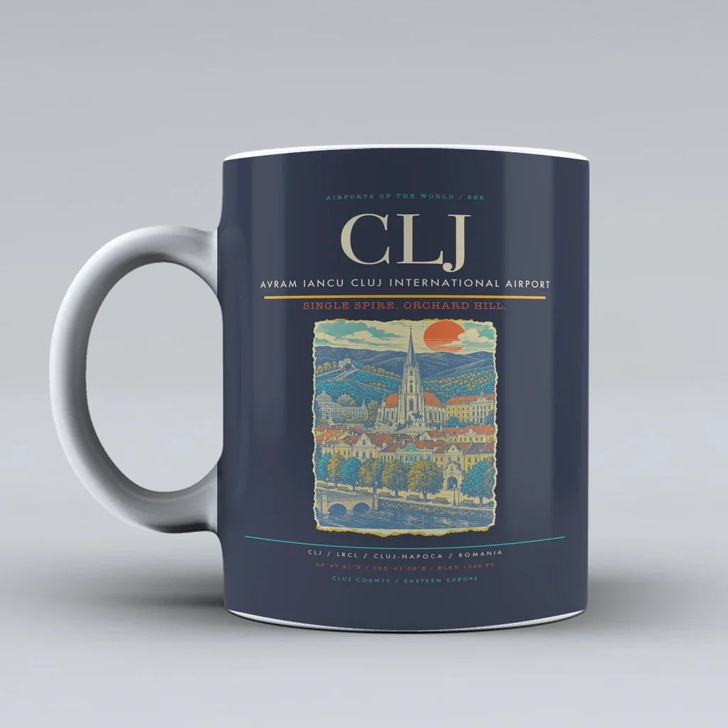 Avram Iancu Cluj International Airport CLJ Mug - Dark Blue