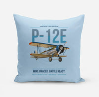 Thumbnail for Boeing P-12E design on light blue pillow