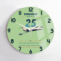 Thumbnail for Bombardier Learjet 25 design on light green no frame wall clock