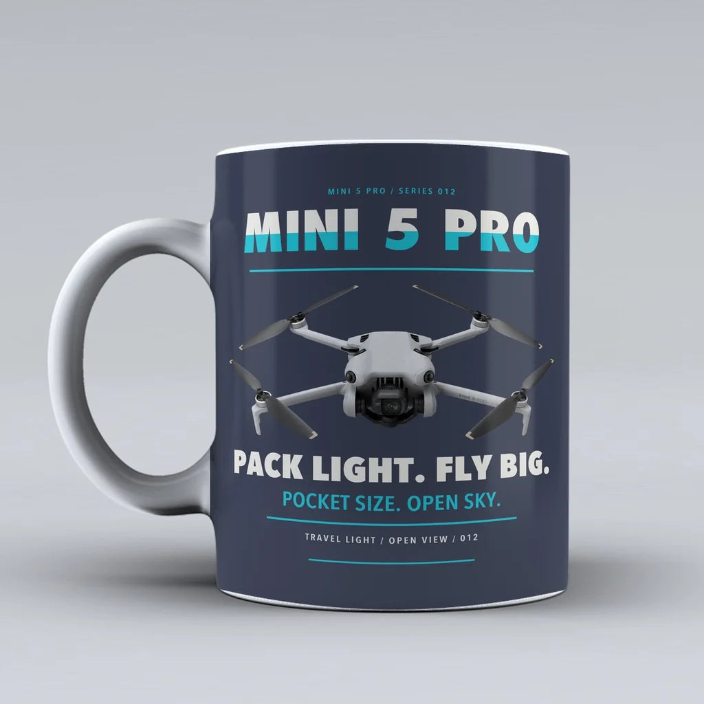 Mini 5 Pro Mug design on dark blue dji