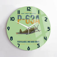 Thumbnail for P-63A Kingcobra design on light green no frame wall clock