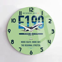 Thumbnail for Embraer E190 design on light green no frame wall clock