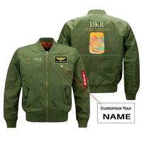 Thumbnail for Leopold Sedar Senghor International Airport (DKR) design on green bomber jacket with custom name patch