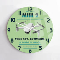 Thumbnail for DJI Mini 2 design on light green no frame wall clock