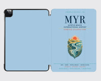 Thumbnail for Myrtle Beach International Airport (MYR) design on light blue ipad tablet case