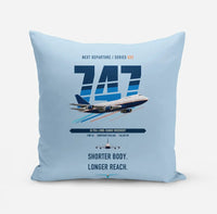 Thumbnail for Boeing 747SP design on light blue pillow