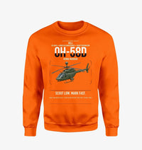 Thumbnail for Bell OH-58D Kiowa Warrior design on orange sweatshirt