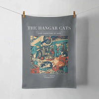 Thumbnail for VINTAGE G4137 - The Hangar Cats - Designed Towels design on gray